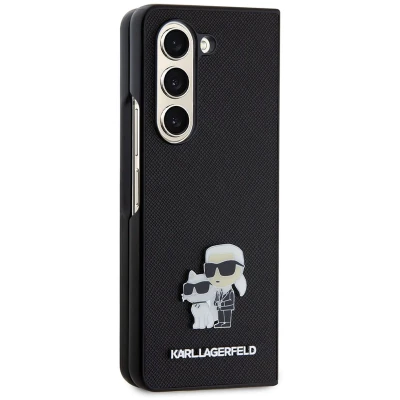 Afbeelding van Karl Lagerfeld Saffiano Karl&amp;Choupette Pin hoesje voor Samsung Galaxy Z Fold 5 zwart