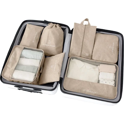 Afbeelding van Packing Cubes Set 7 Delig Beige