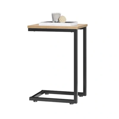 Afbeelding van SoBuy Moderne bijzettafel, koffiebank, nachtkastje, marmeren effect, structuur van verguld metaal, 48 x 30 60 cm, FBT87 G