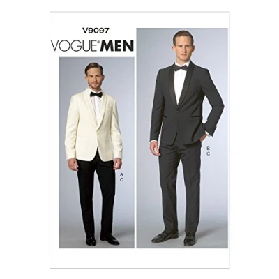 Afbeelding van VOGUE PATTERNS 9097 MUU jas en broek voor heren, maten 34 36 38 40