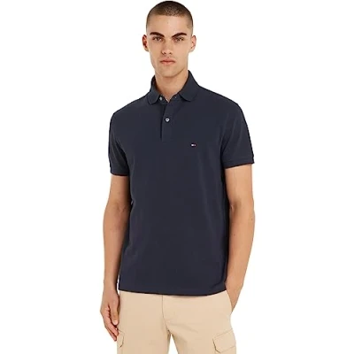 Image de Tommy Hilfiger Polos S/S pour homme, Bleu (Desert Sky), XXL