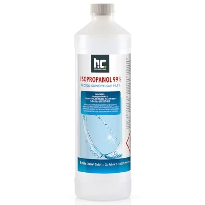 Afbeelding van Höfer Chemie Isopropanol 99,9% 1 liter ispopropylalcohol voor reiniging en ontvetting, sterk oplosmiddel, veelzijdig inzetbaar