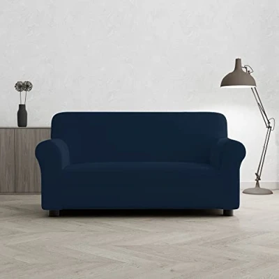 Afbeelding van Italian Bed Linen Bankovertrek tweekleurig, mooier, donkerblauw, 2 zits
