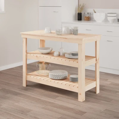 Afbeelding van vidaXL Werkbank 110,5x50x80 cm massief grenenhout