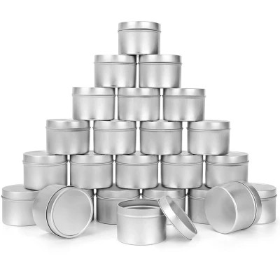 Afbeelding van Belle Vous Metalen Kaars Maak Bakjes met Deksels (24 Pak) 120ml Herbruikbaar Ronde Containers Mini Opslag Potten Voor DIY Kaarsmaken, Kunsten en Knutselen, Reizen/Kamperen, Feesten Meer