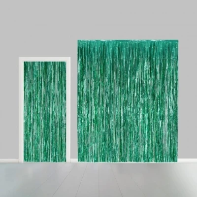 Image de Feuille de rideau porte vert 100x240cm