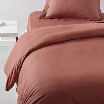 Image de Housse de couette Essential 140 x 200 cm 1 personne 100% Coton uni Terracotta