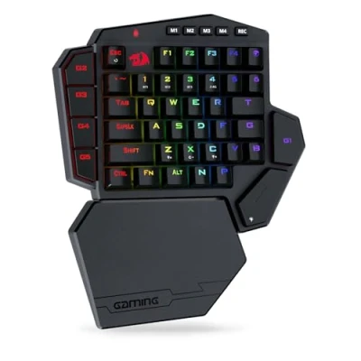 Afbeelding van Redragon K585 DITI Mechanisch toetsenbord, draadloos, met één hand, 42 toetsen, 2,4 GHz, RGB, 40% gaming toetsenbord 7 geïntegreerde macrotoetsen, afneembare polshouder, 3000 mAh batterij (blauwe