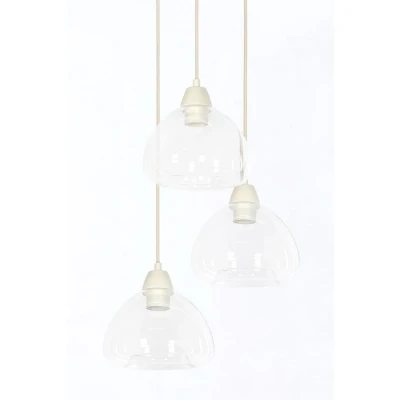 Afbeelding van Light&amp;living Hanglamp 3L Ø30x14 cm BISHO glas helder+crème