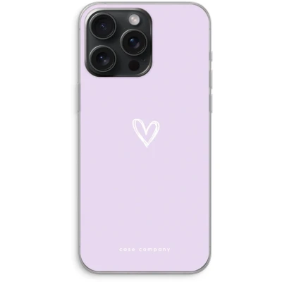 Afbeelding van Case Company® hoesje geschikt voor iPhone 15 Pro Max Klein hartje paars Soft Cover Telefoonhoesje Bescherming aan alle Kanten en Schermrand