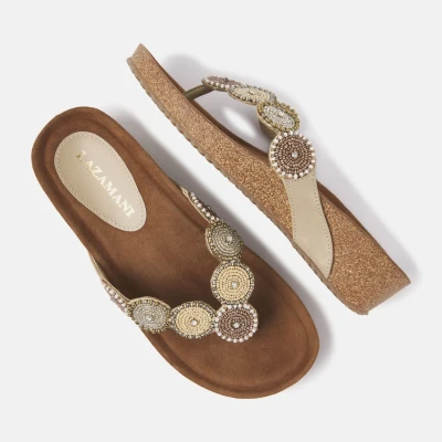 Afbeelding van Lazamani Teenslippers Beige Maat 44