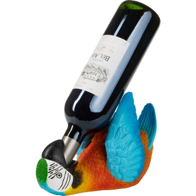 Afbeelding van BRUBAKER Wijnfleshouder Dorstige Papegaai Wijnrek Grappig Wijn accessoires Grappige Decoratie Cadeau