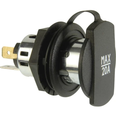 Afbeelding van ProCar Powersteckdose Schraubgewinde sw 12 24V Power contactdoos met spanhuls zwart Stroombelasting (max.): 20 A Geschikt voor Sigarettenaanstekerstekker