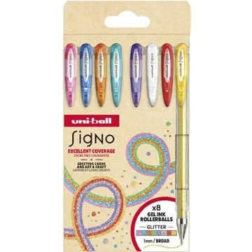 Afbeelding van Uni ball roller Signo Glitter, pointe large, geassorteerde kleuren, et