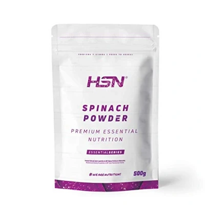 Afbeelding van HSN spinaziepoeder 500 g = 50 stuks per verpakking 100% pure gedehydrateerde spinazie bron van plantaardige eiwitten en vezels zonder toevoegingen of hulpstoffen niet GMO, veganistisch,