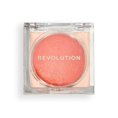 Afbeelding van Revolution, Beam Bright Blush, Blush poeder, gemakkelijk te stompen en modulair, lichteffect voor stralende wangen, veganistisch dierproefvrij, perzik pop
