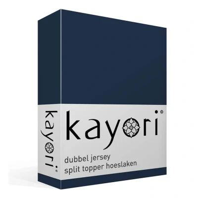Afbeelding van Kayori Saiko Splittopper hoeslaken Navy 140 160/200 220 (Kleur: Navy)