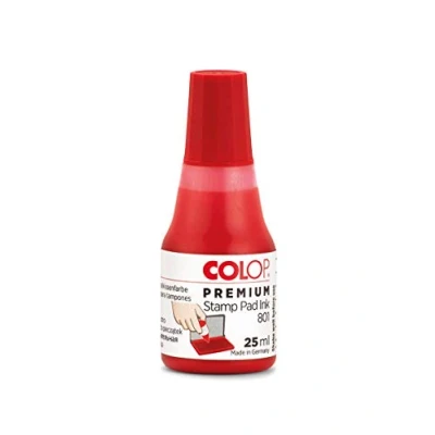 Afbeelding van COLOP 801 stempelkussen rood beste inktvulling voor stempelkussens van schuim en rubberen viltstiften, op waterbasis niet giftig.
