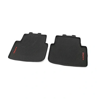 Afbeelding van Skoda 658061512A Rubberen vloermatten voor alle seizoenen, met Kamiq opschrift, 2 stuks, rood
