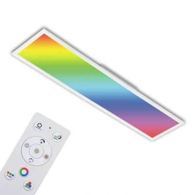 Afbeelding van Briloner Leuchten LED plafondlamp RGB ultraplat CCT 119,5 x 29,5 cm, kleurtemperatuurcontrole (3000 6500 K) 4100 lumen dimbaar