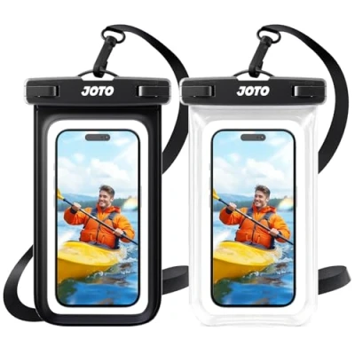 Afbeelding van JOTO 2 waterdichte hoesjes voor iPhone 14/13/12/11 Mini Plus Pro Max XS XR X 8 7 SE, Samsung S22 S20 FE A52, Redmi Note 11S/10S/8 Pro, IPX8 gecertificeerd, telefoonhoes tot inch, zwart +