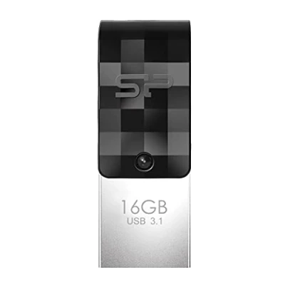 Afbeelding van Silicon Power C31 Dual USB A / C stick 16GB Zwart