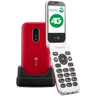 Image de Doro 6820 Rouge/Blanc avec Youfone contrat appels illimités + 30000 Mo 4G+