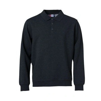 Afbeelding van Clique Basic Polo Sweater 021032 Antraciet Melange