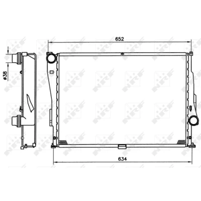 Afbeelding van NRF 51597 Radiateur Aluminium 580 398 40 Koelribben gesoldeerd BMW: 3 Coupe, Convertible