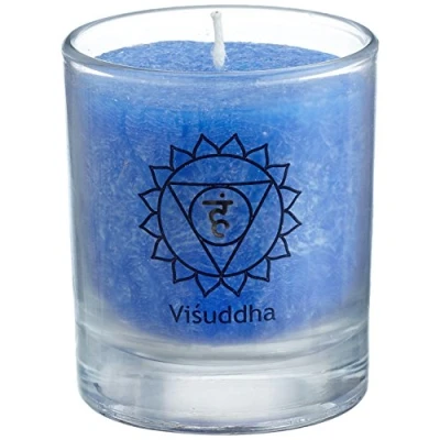 Afbeelding van Visuddha CHAKRA kaars, 30114, ca. 6 cm, set van 4, LICHTBLAUW