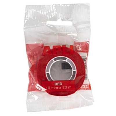 Afbeelding van Apli plakband ft 19 mm x 33 m, rood