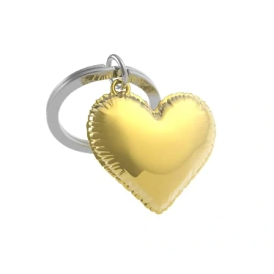 Afbeelding van Metalmorphose sleutelhanger Party Balloon heart shiny gold Goud / 0.5 x 4 3.5 cm Metaal