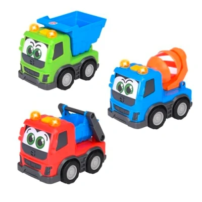 Afbeelding van ABC Volvo Trucky bouwvoertuig vanaf 1 jaar (13 cm), schuifauto met licht en geluid, voor peuters ter bevordering van de motoriek, 3 verschillende modellen (kantelwagen,
