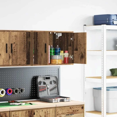 Afbeelding van Garage wandkast bewerkt hout oud