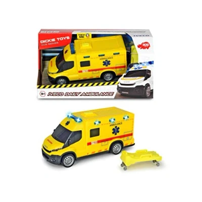 Afbeelding van Dickie Toys Sos Ambulance Iveco Belgische versie 18 cm Licht &amp; Geluid