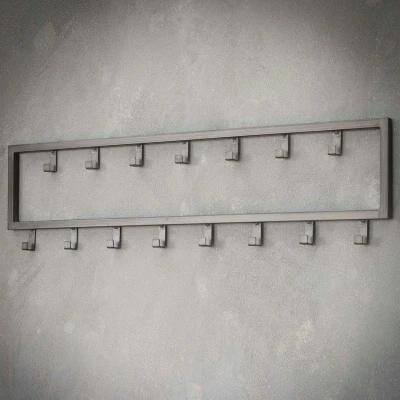 Afbeelding van Kapstok industrieel 15 haken 80 cm zwart