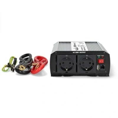 Afbeelding van Nedis Omvormer Gemodificeerde Sinusgolf 12V naar 230V 1000 W Piekvermogen: 2000 Screw Terminal Type F (CEE 7/3) / USB A Zilver