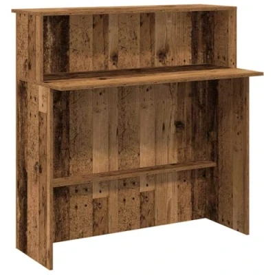 Image de vidaXL Bureau de réception vieux bois 100x50x103,5cm d&#039;ingénierie859031