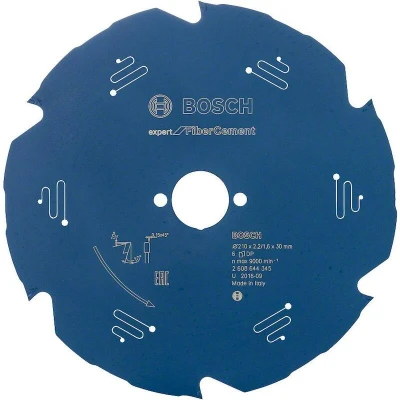 Image de BOSCH 2608644345 lame de scie circulaire Expert pour Fiber Cement, 210 x 30 2.2 mm, 6T