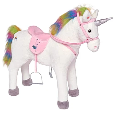 Afbeelding van Pink Papaya Staand Paard Rainbow 75 cm