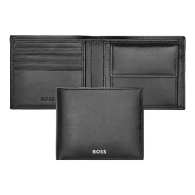 Afbeelding van Hugo BOSS klassieke gladde portemonnee, zwart, klassiek, zwart., klassiek