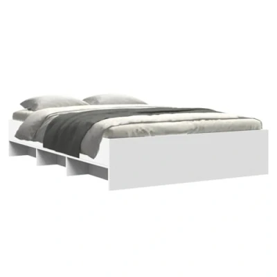 Afbeelding van vidaXL Bedframe bewerkt hout wit 120x190 cm
