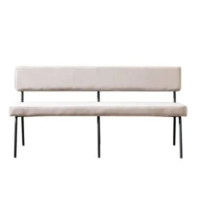 Afbeelding van Bronx71® Velvet eetkamerbank Espen taupe 160 cm