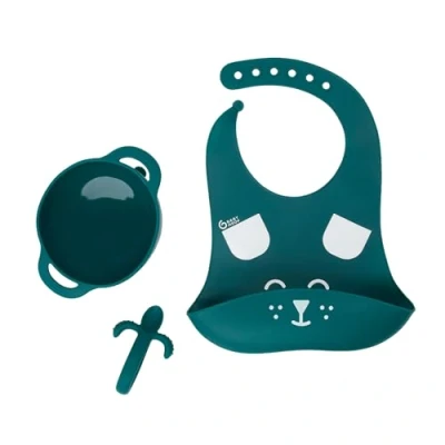 Image de Coffret repas FIRST&#039;ISY 3 pièces 6 12 mois Motif Chien Bleu