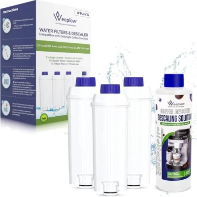 Afbeelding van Weeplow 2 waterfilters DLSC002 voor Delonghi koffiezetapparaat, compatibel met Magnifica, Dinamica, Autentica, Primadonna, alle ECAM Esam ETAM BCO EC serie (2)