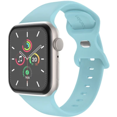 Afbeelding van imoshion Siliconen⁺ bandje Geschikt voor Apple Watch 1, 2, 3, 4, 5, 6, 7, 8, 9, 10 (42 mm), SE 38/40/41 mm Blauw S/M