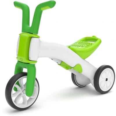 Afbeelding van Chillafish Bunzi: Babydrager om te bouwen tot loopfiets, 2 in 1 schaalbare loopwagen met verstelbaar zitje voor kinderen van 3 jaar, stille wielen binnen en buiten spelen, groen
