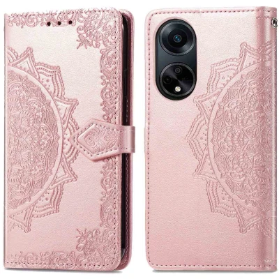 Afbeelding van iMoshion Hoesje Geschikt voor Oppo A98 Met Pasjeshouder Mandala Bookcase Rosé Goud
