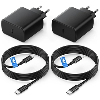 Afbeelding van 45 W USB C oplader met 2 m kabel voor Samsung Galaxy S25/S24 Ultra/S23+/S23 Ultra/S22/S21/Note20/A54/A53/Z Fold5/Flip5/Fold4/Flip4, snellaadadapter (2PACK 2M)