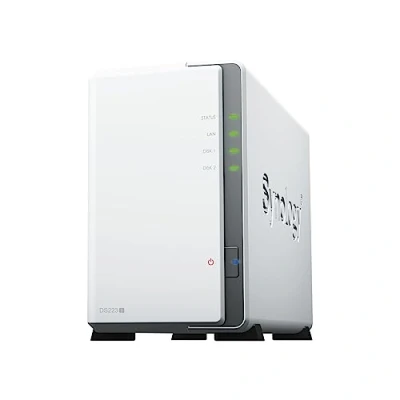 Afbeelding van Synology DS223j 2 bay NAS station (Realtek RTD1619B 4 Core 1,7 GHz, 1 GB DDR4 RAM, x RJ 45 GbE), met WD RED Plus 4TB harde schijven (WD40EFPX 68C6CN0)